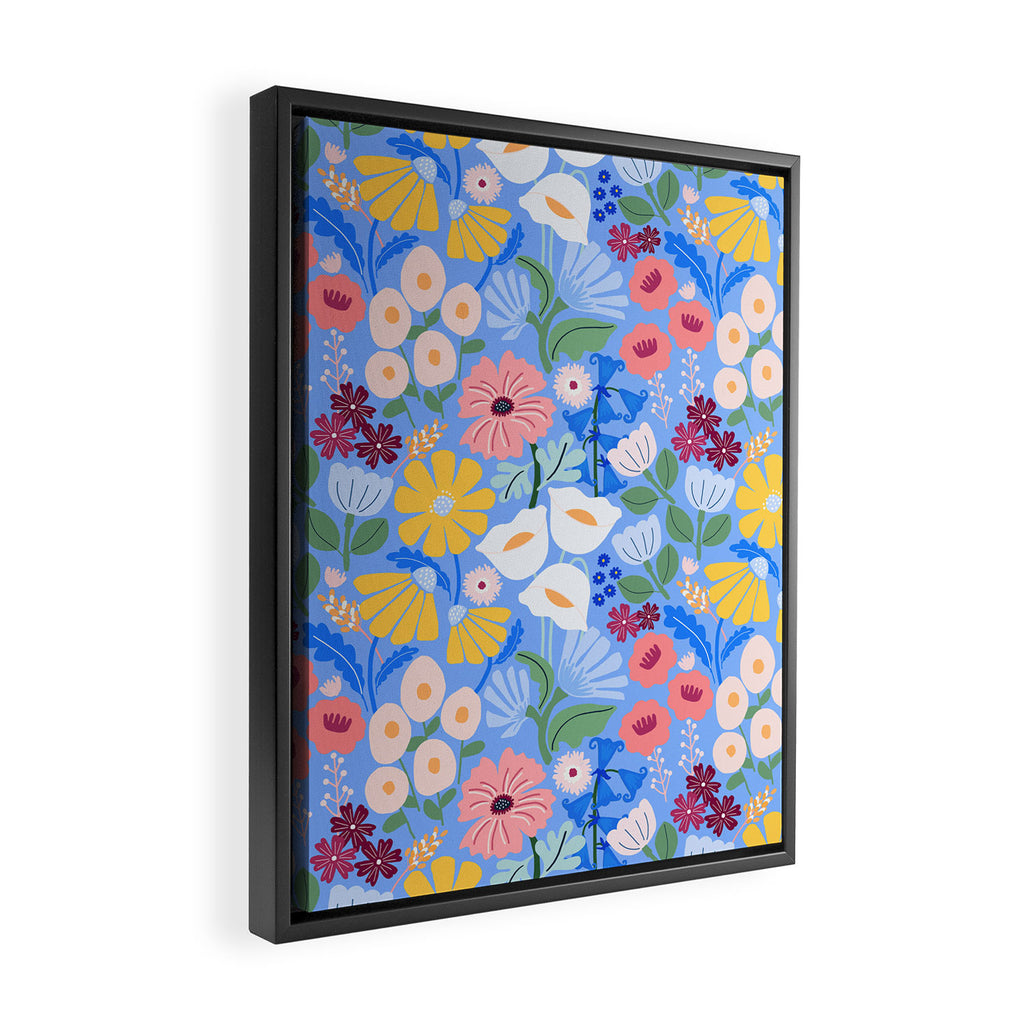Meadow muse - blue Framed Canvas Print Gallery Image 2