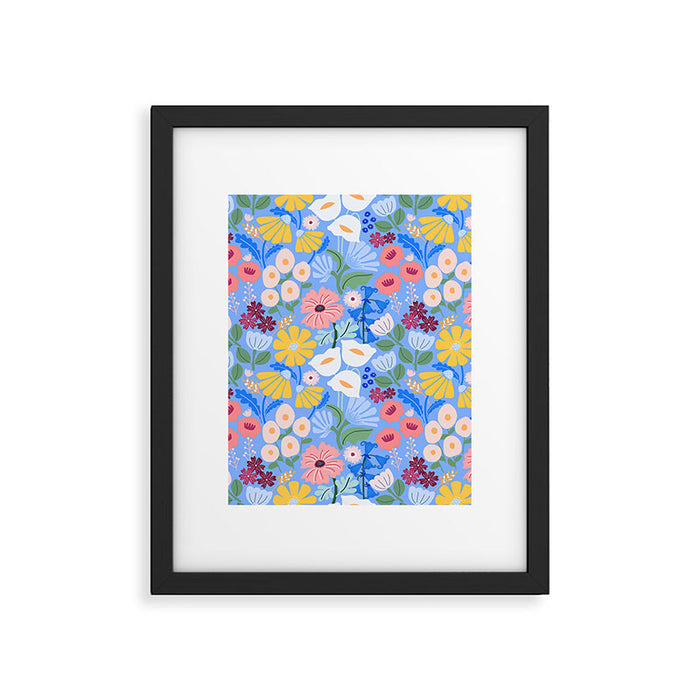 Meadow muse - blue Framed Art Print Gallery Image 1