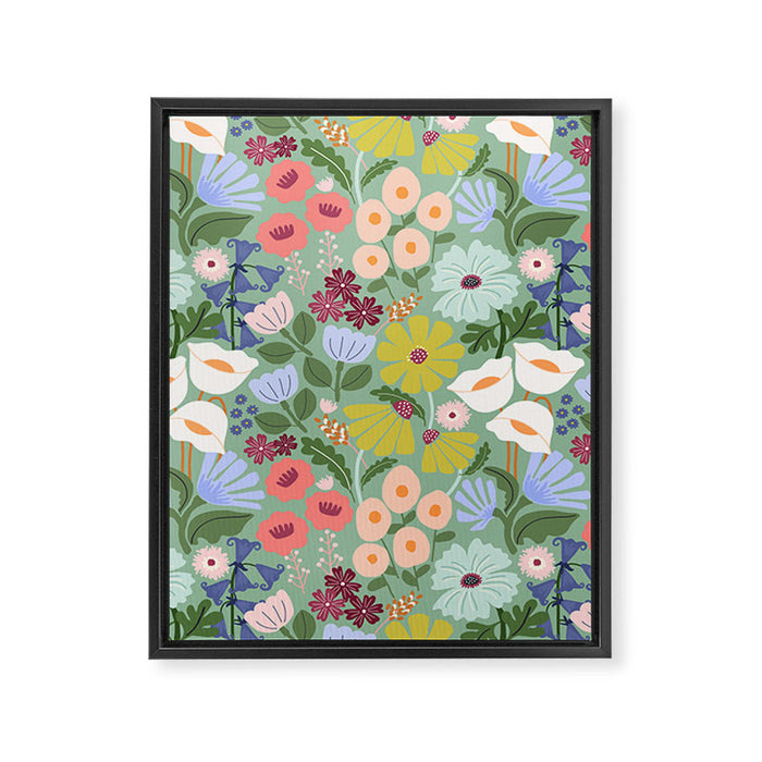 Meadow muse - green Framed Canvas Print Gallery Image 1