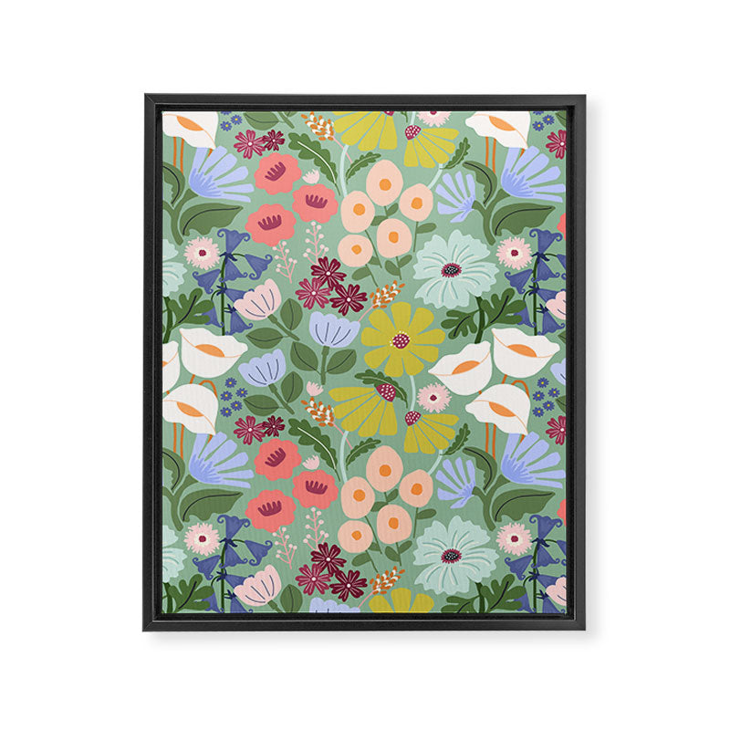 Meadow muse - green Framed Canvas Print Gallery Image 6