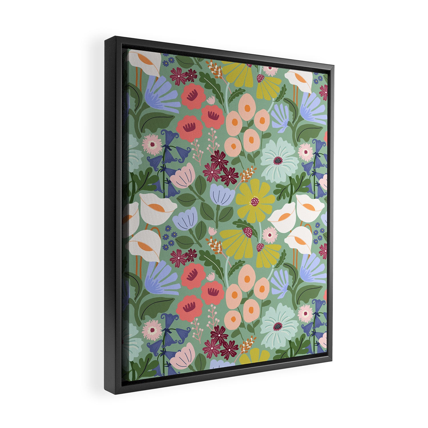 Meadow muse - green Framed Canvas Print Gallery Image 2