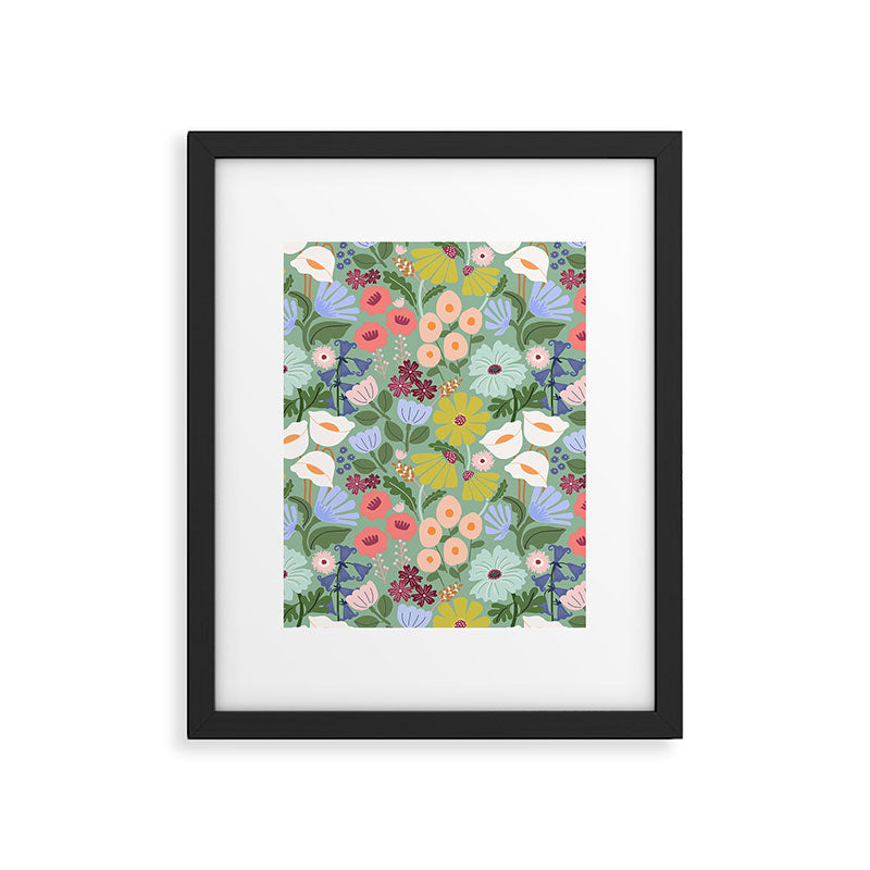 Meadow muse - green Framed Art Print Gallery Image 5
