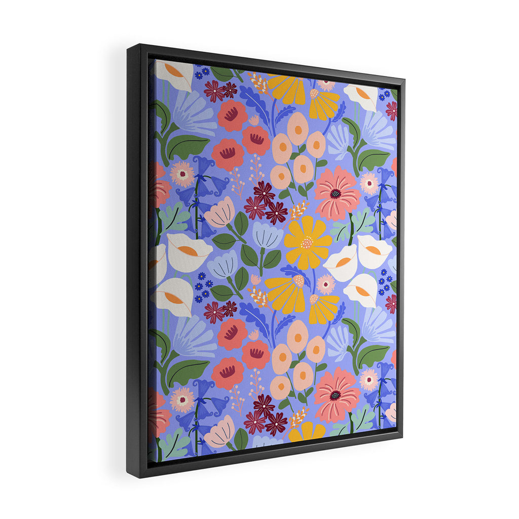 Meadow muse - periwinkle Framed Canvas Print Gallery Image 2