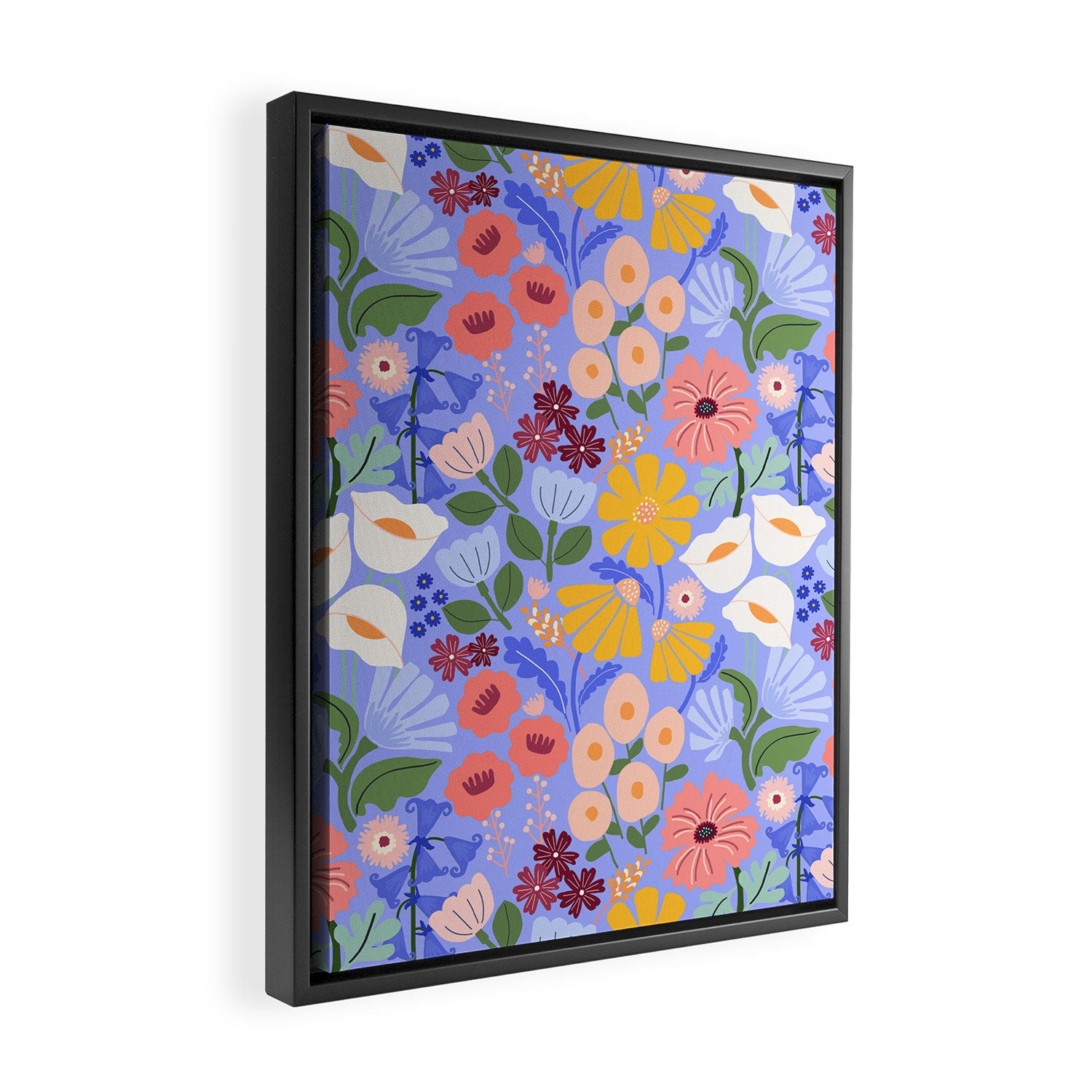 Meadow muse - periwinkle Framed Canvas Print Gallery Image 2