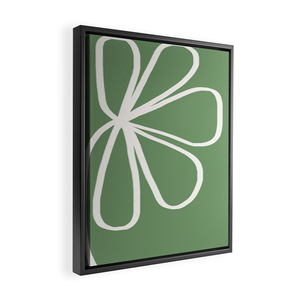 Minimal Flora - clover green Framed Canvas Print Gallery Image 2