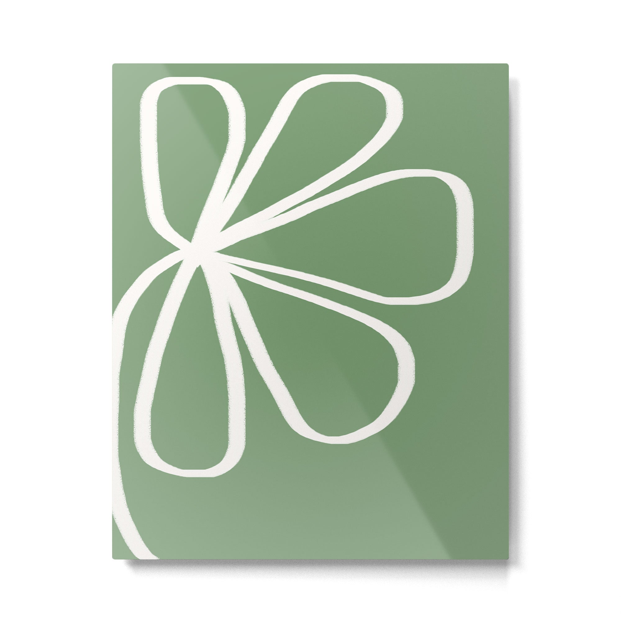 Minimal Flora - clover green Metal Print Gallery Image 4