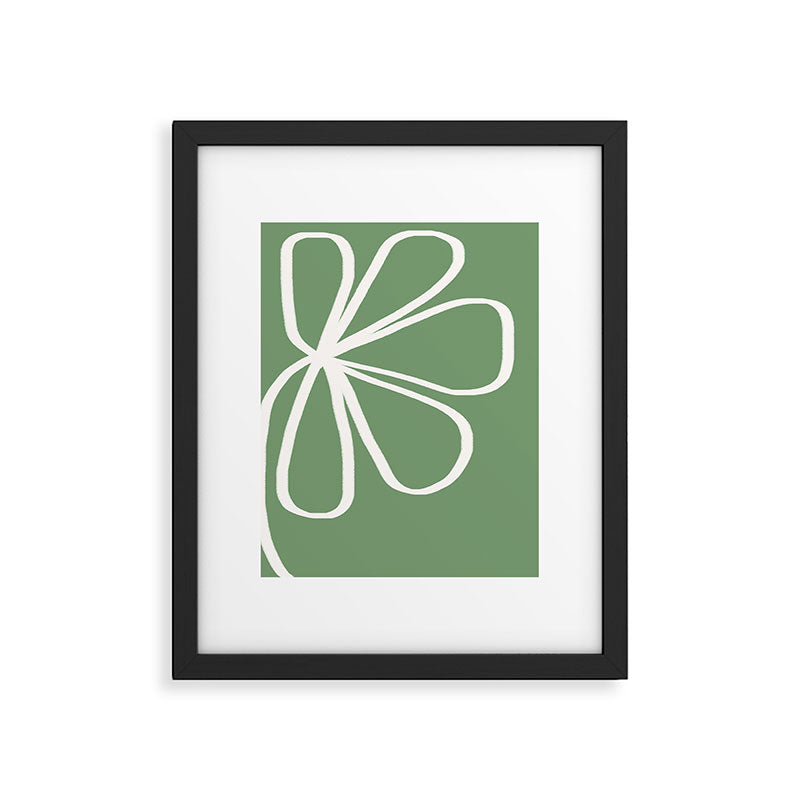 Minimal Flora - clover green Framed Art Print Gallery Image 5