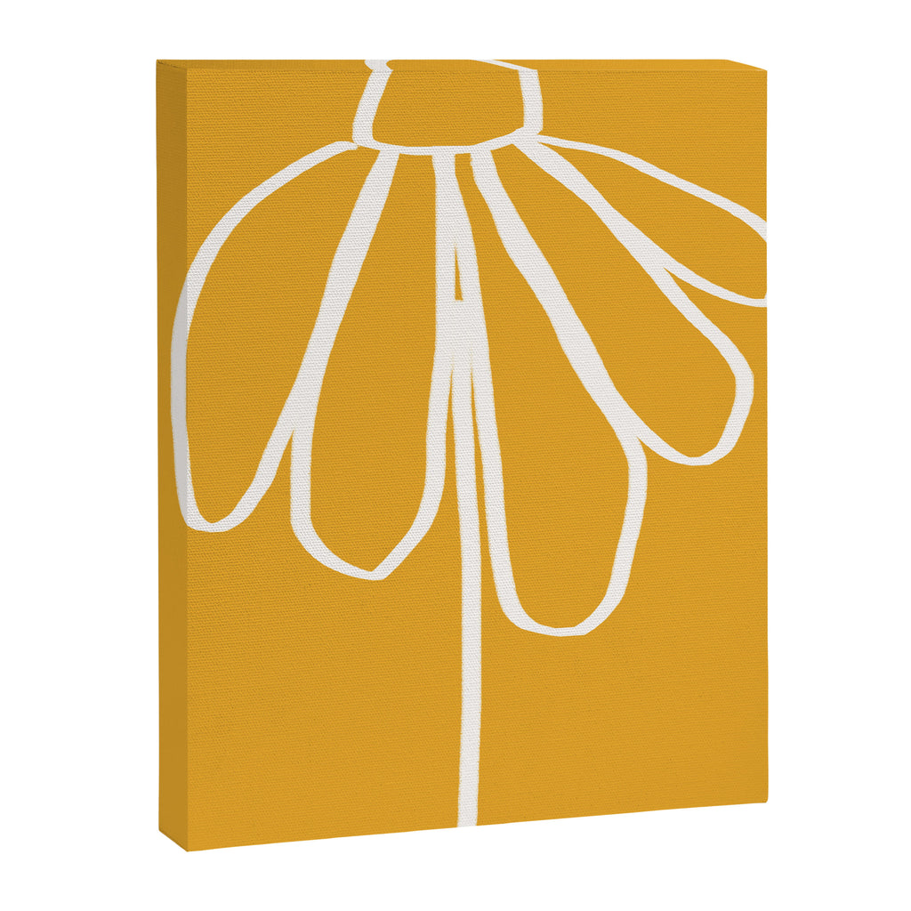 Minimal Flora - daisy yellow Canvas Print Gallery Image 6