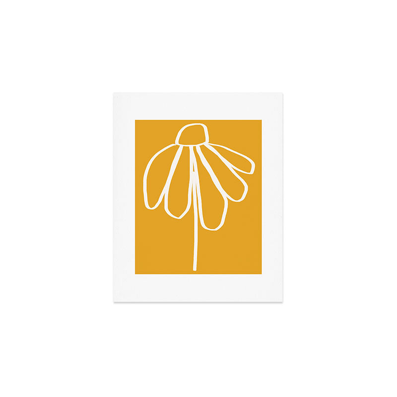 Minimal Flora - daisy yellow Art Print Gallery Image 1