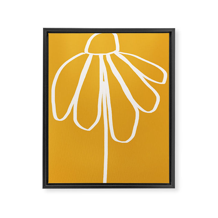 Minimal Flora - daisy yellow Framed Canvas Print Gallery Image 1