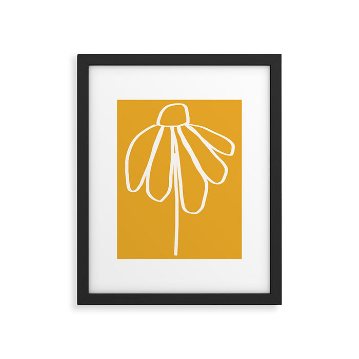 Minimal Flora - daisy yellow Framed Art Print Gallery Image 1