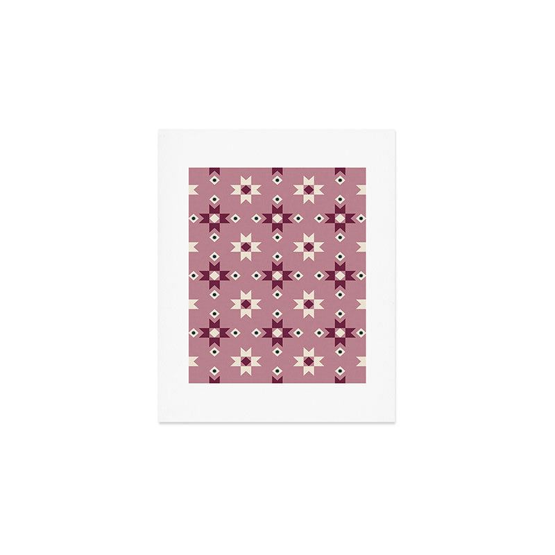 Modern quilt - berry Art Print Gallery Image 1
