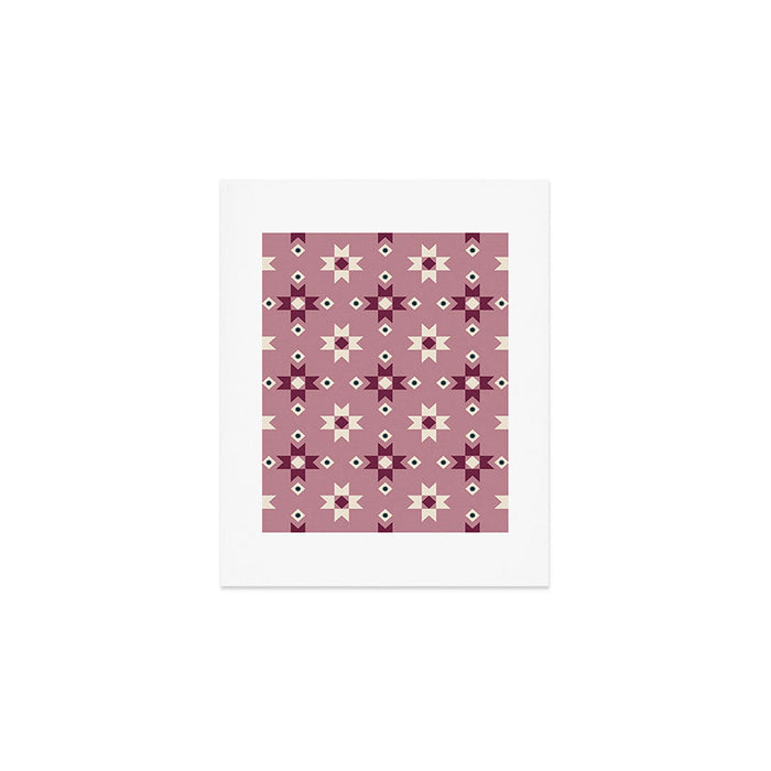 Modern quilt - berry Art Print Gallery Image 1