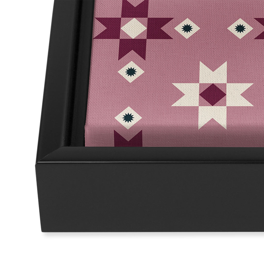 Modern quilt - berry Framed Canvas Print Gallery Image 3