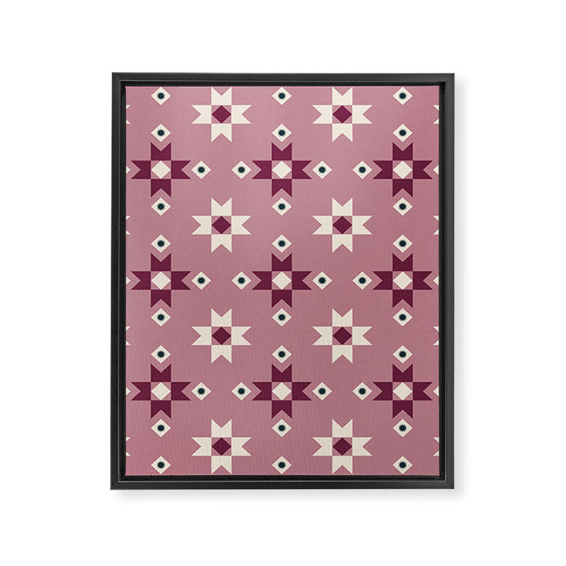 Modern quilt - berry Framed Canvas Print Gallery Image 6