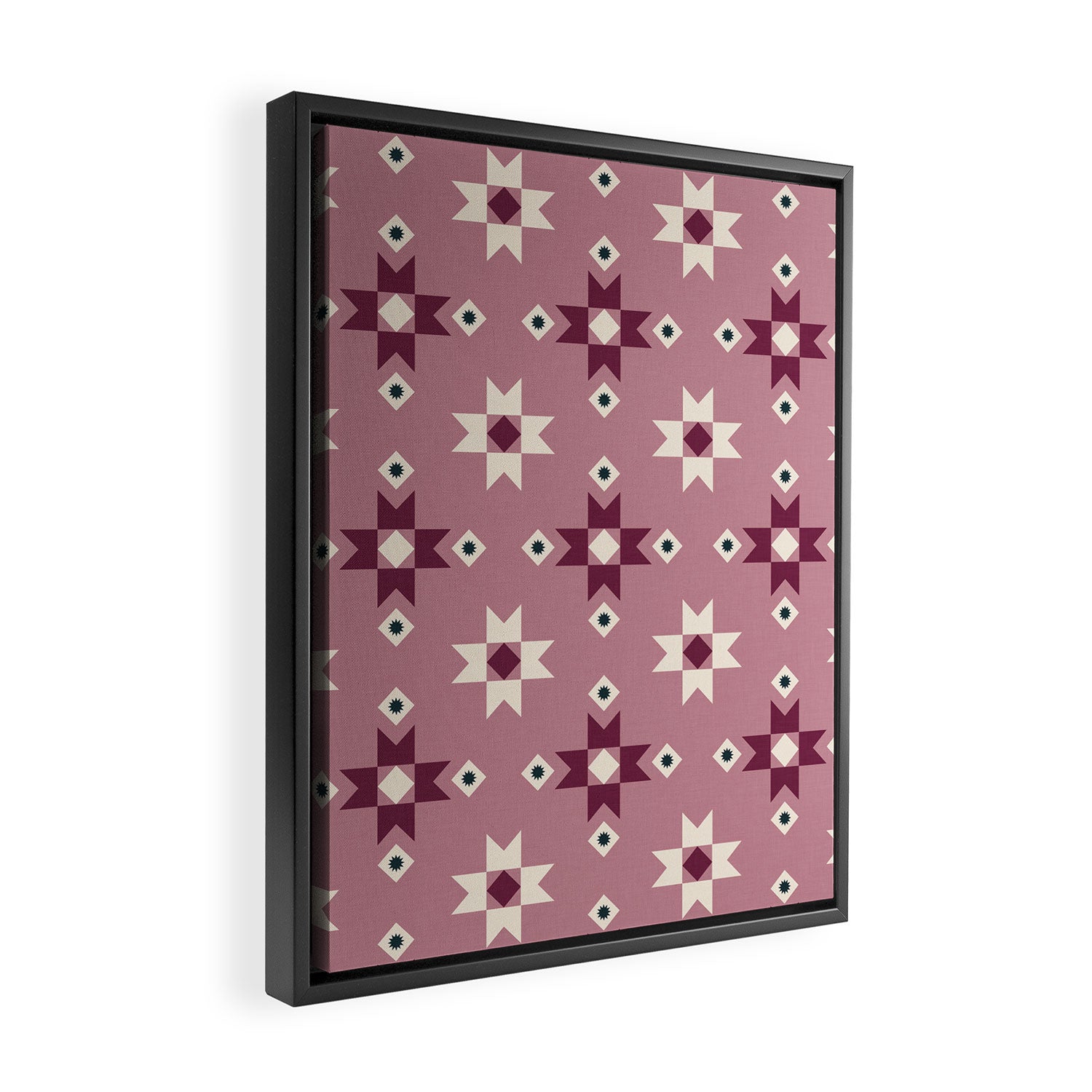 Modern quilt - berry Framed Canvas Print Gallery Image 2