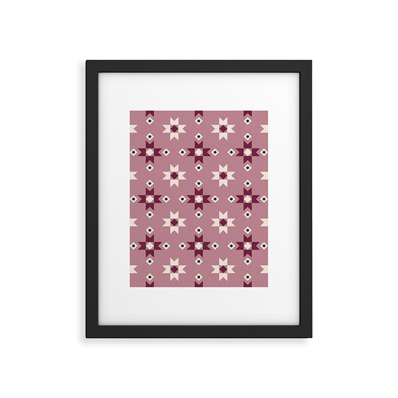 Modern quilt - berry Framed Art Print Gallery Image 5