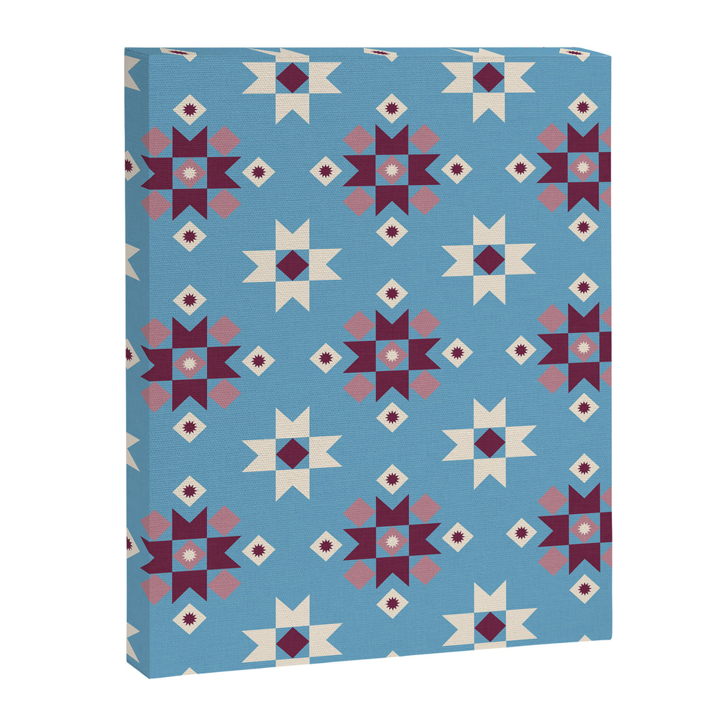 Modern quilt - blue Canvas Print Gallery Image 8