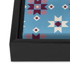 Modern quilt - blue Framed Canvas Print Gallery Image 3