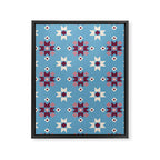 Modern quilt - blue Framed Canvas Print Gallery Image 8