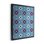 Modern quilt - blue Framed Canvas Print Gallery Image 2