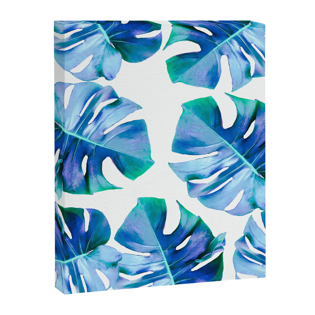 Monstera exotica - azure Canvas Print Gallery Image 6