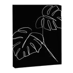Monstera minimal - black Canvas Print Gallery Image 8