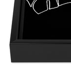 Monstera minimal - black Framed Canvas Print Gallery Image 3