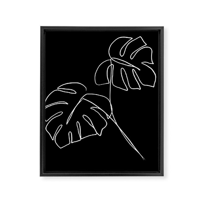 Monstera minimal - black Framed Canvas Print Gallery Image 8