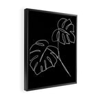 Monstera minimal - black Framed Canvas Print Gallery Image 2