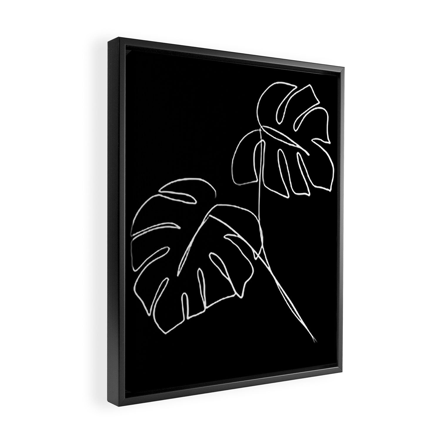 Monstera minimal - black Framed Canvas Print Gallery Image 2
