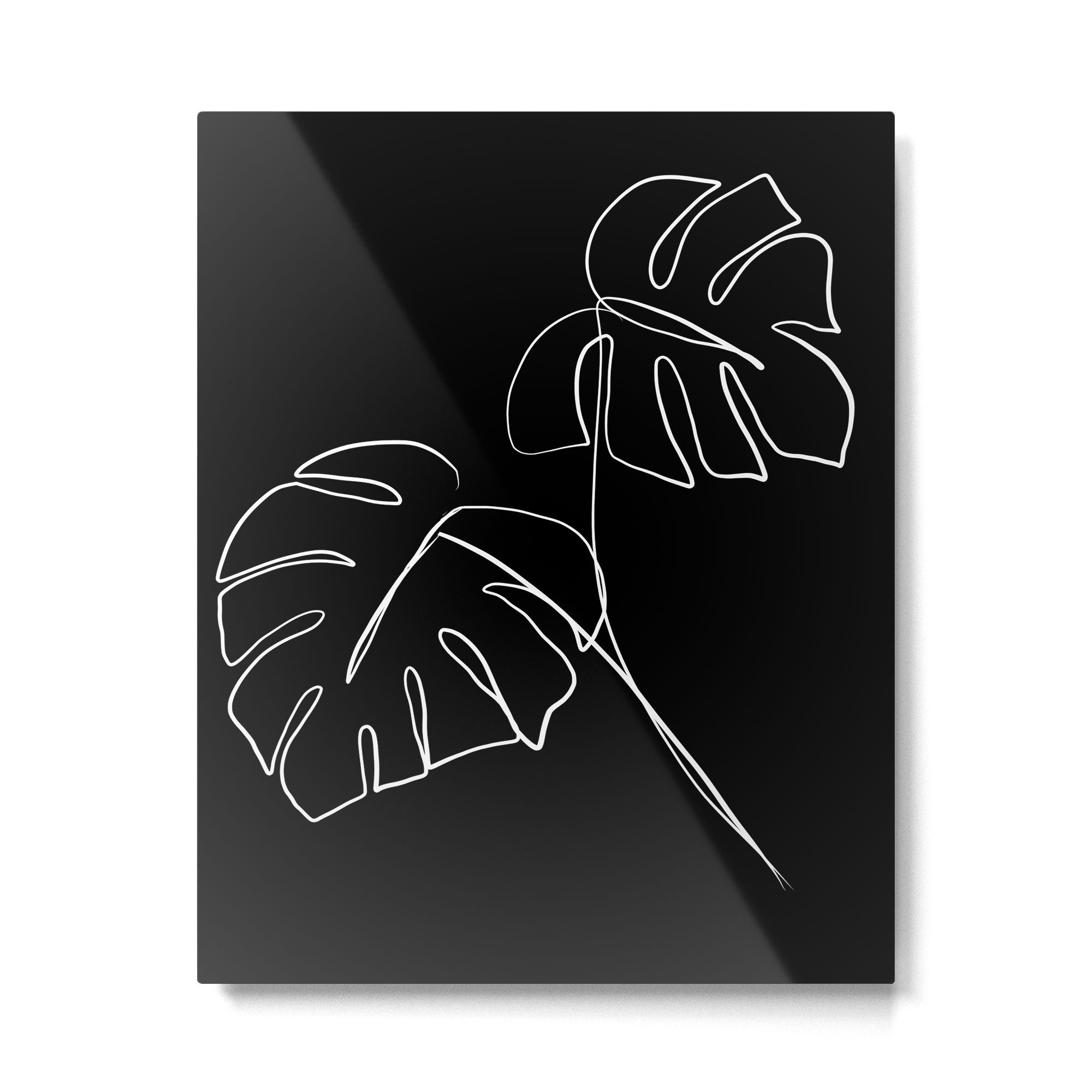 Monstera minimal - black Metal Print Gallery Image 6