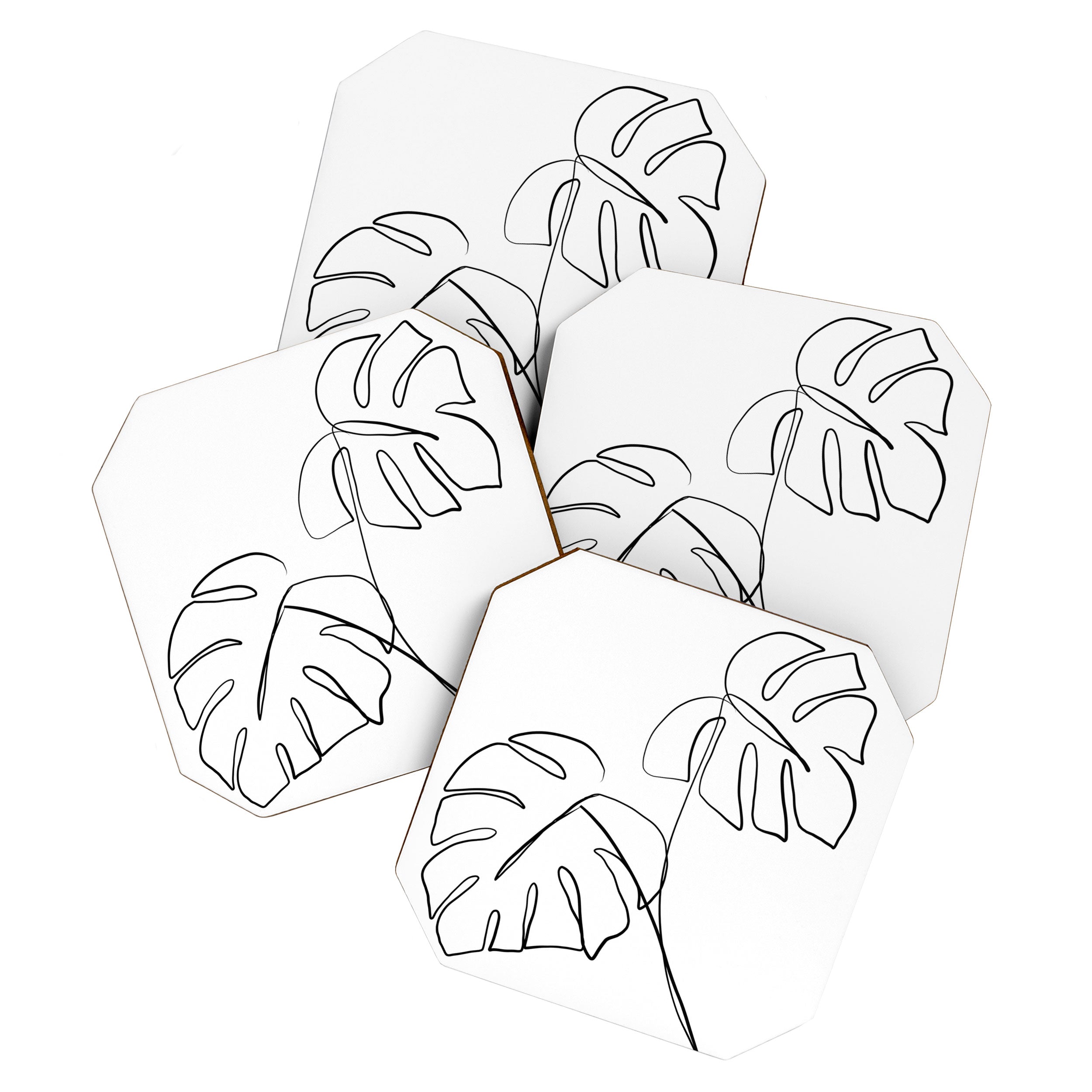 Monstera minimal Coaster Gallery Image 1