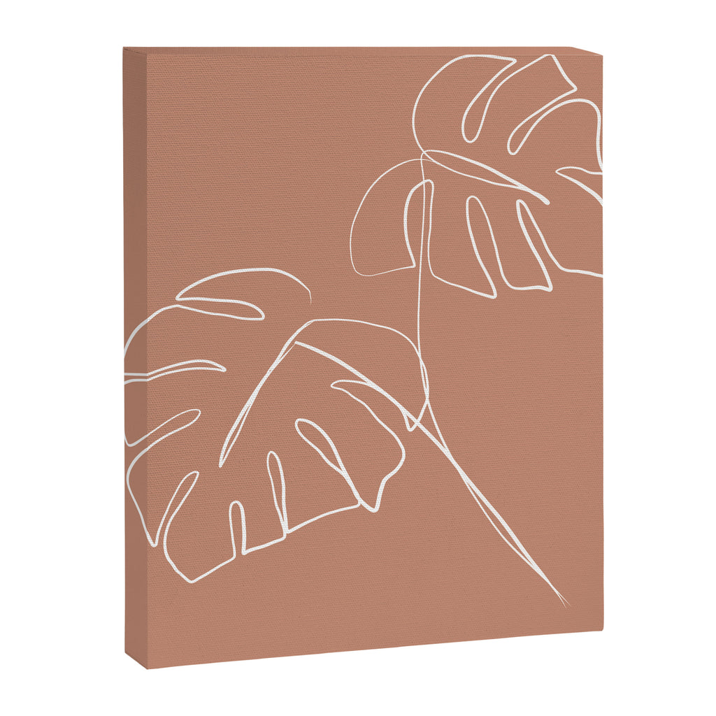 Monstera minimal - earth Canvas Print Gallery Image 8