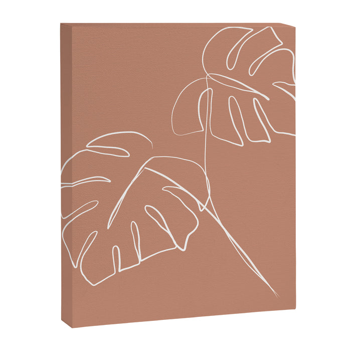Monstera minimal - earth Canvas Print Gallery Image 1