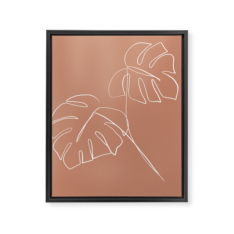 Monstera minimal - earth Framed Canvas Print Gallery Image 8