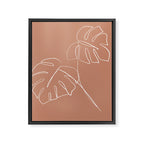 Monstera minimal - earth Framed Canvas Print Gallery Image 8