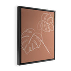 Monstera minimal - earth Framed Canvas Print Gallery Image 2