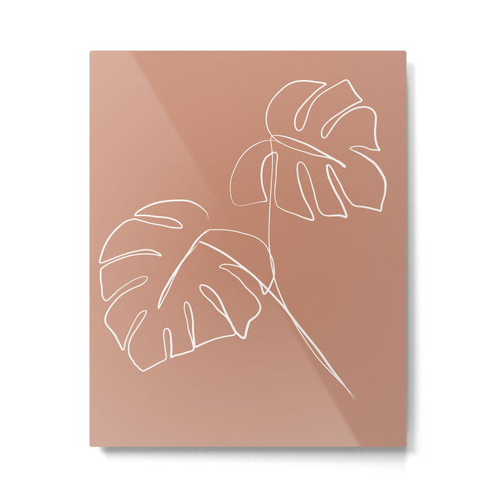 Monstera minimal - earth Metal Print Gallery Image 1