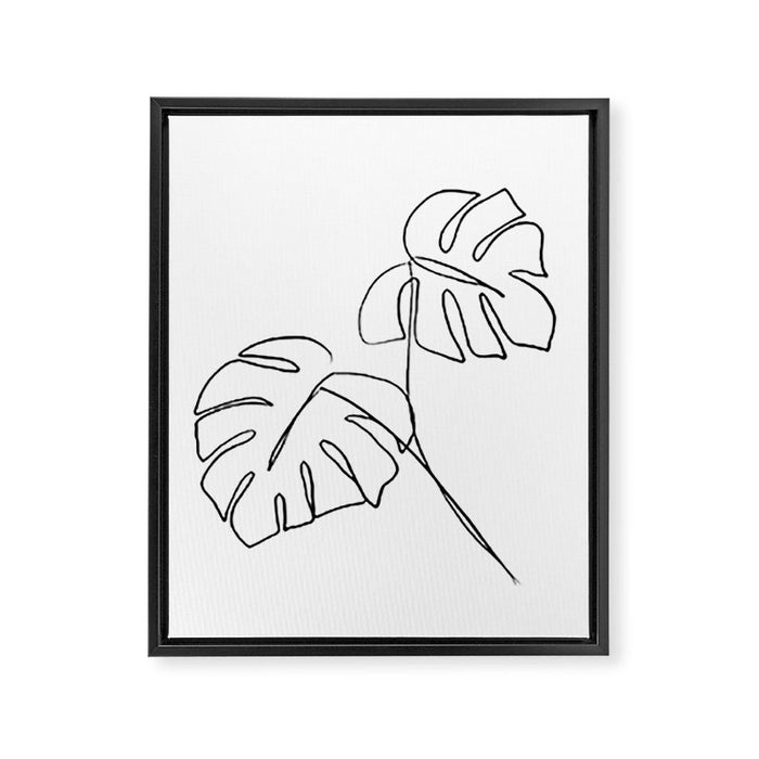 Monstera minimal Framed Canvas Print Gallery Image 1