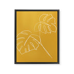 Monstera minimal - yellow Framed Canvas Print Gallery Image 8