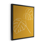 Monstera minimal - yellow Framed Canvas Print Gallery Image 2