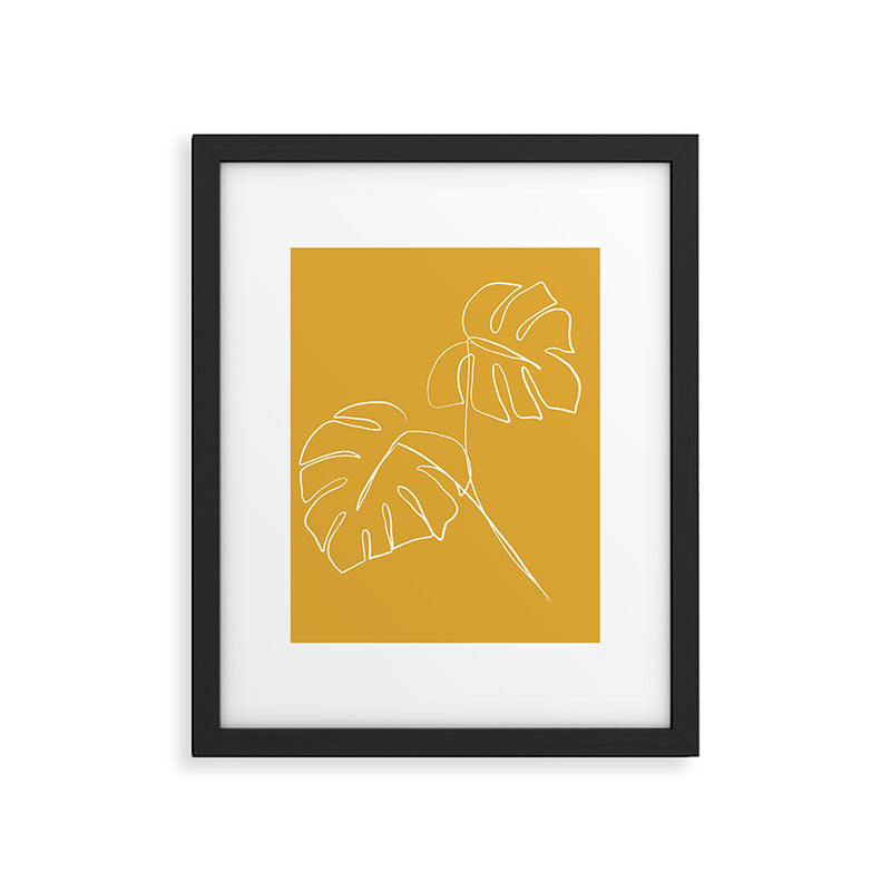 Monstera minimal - yellow Framed Art Print Gallery Image 6