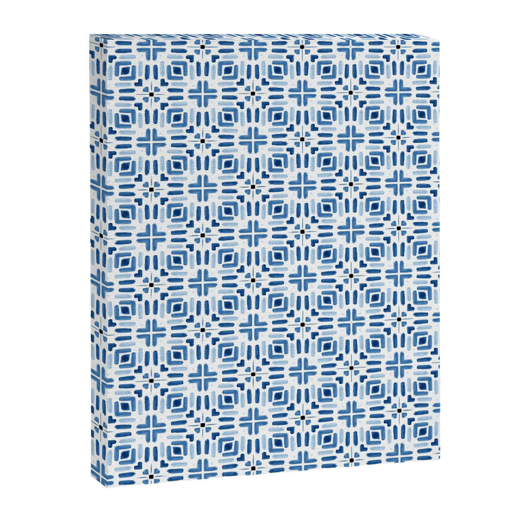 Moroccan patchwork tile - blue Canvas Print Gallery Image 8