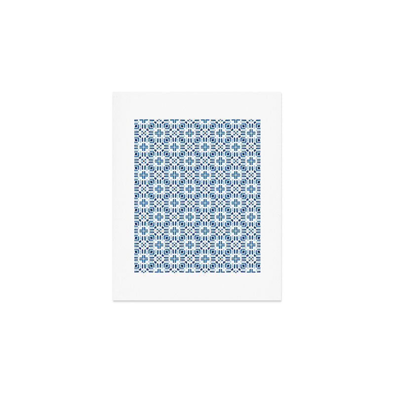 Moroccan patchwork tile - blue Art Print Gallery Image 1