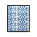 Moroccan patchwork tile - blue Framed Canvas Print Gallery Image 8