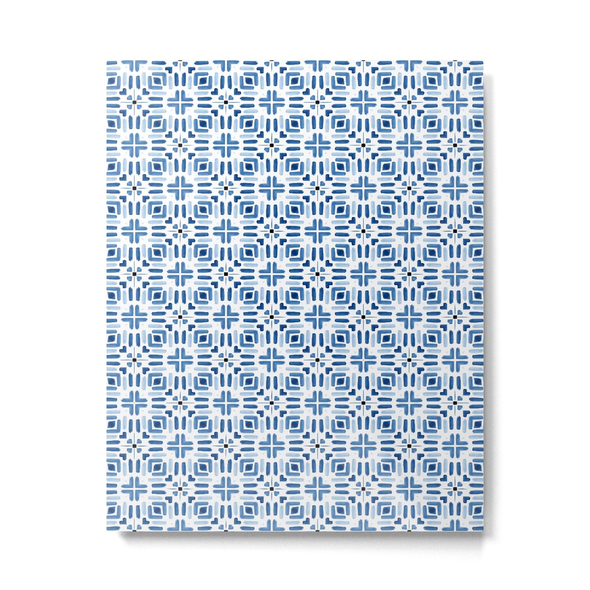Moroccan patchwork tile - blue Metal Print Gallery Image 6