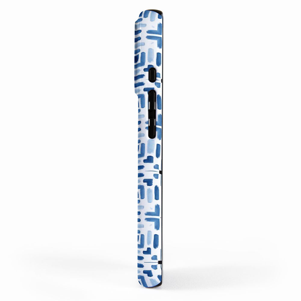 Moroccan patchwork tile - blue iPhone Case Gallery Image 2