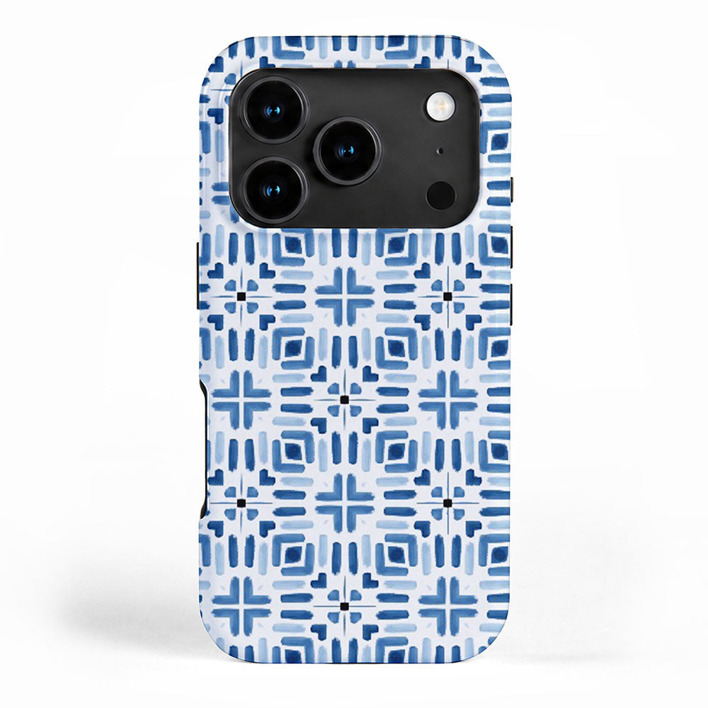 Moroccan patchwork tile - blue iPhone Case Gallery Image 1