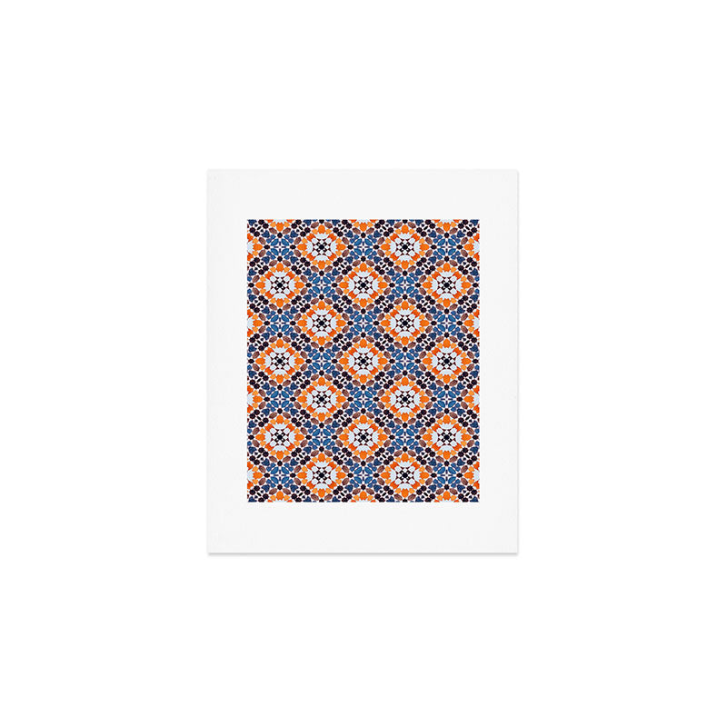 Moroccan tile - blue mosaic Art Print Gallery Image 1